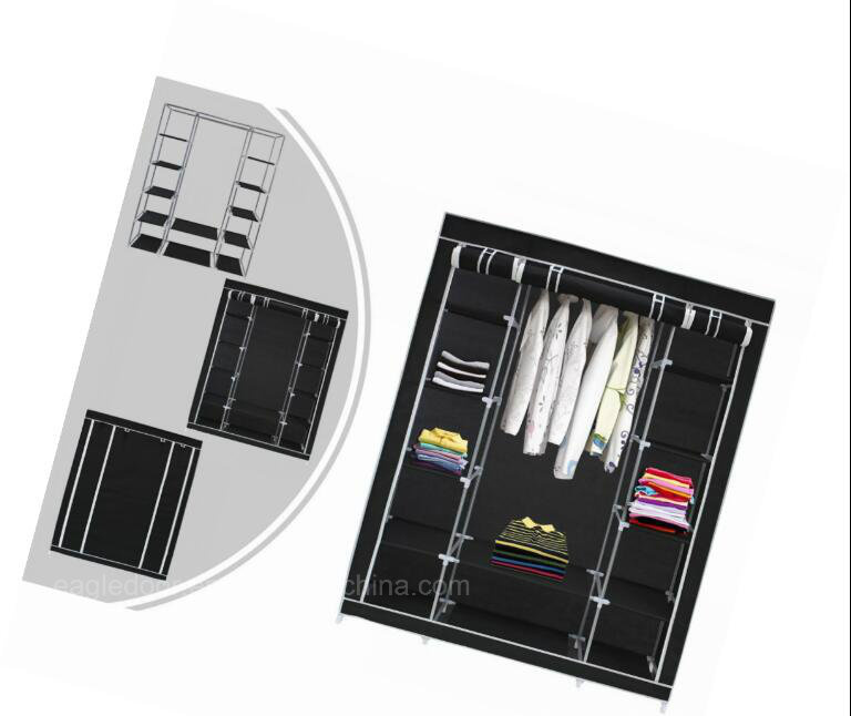 Modern Simple Wardrobe Household Fabric Folding Cloth Ward Storage Assembly King Size Reinforcement Combination Simple Wardrobe (FW-52B)