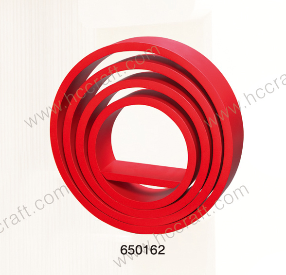 New Red Wooden Wall Shelf for Home Decoration
