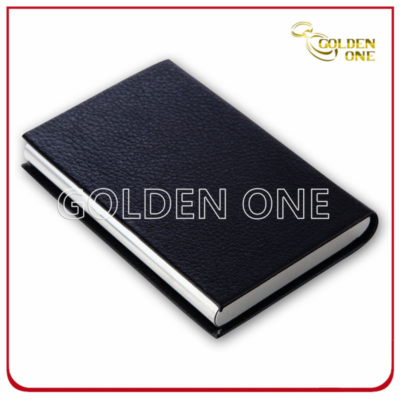 Wholesle Black Genuine Leather Business Name Card Holder
