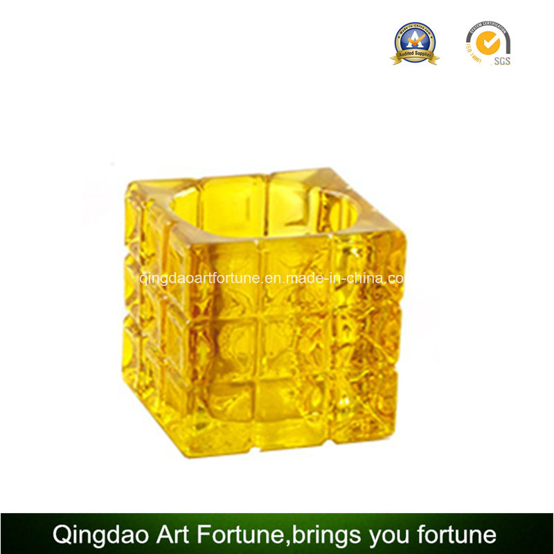 Swirl Cube Glass Candle Holder for Tealight