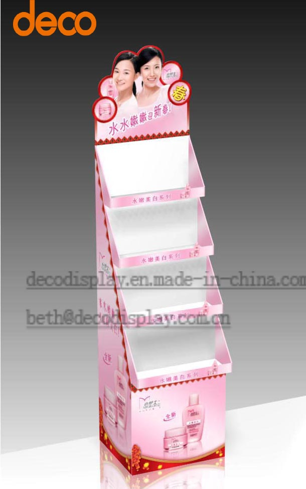 Cosmetic Cardboard Display Stand Floor Display Shelf