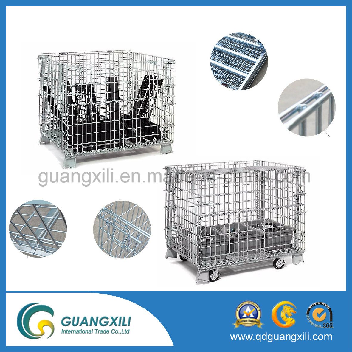 Metal Hanging Foldable Cage Pallets Racking