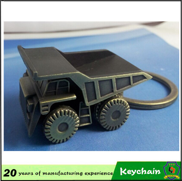 Custom Design 2016 Metal Antique Brass 3D Truck Key Chain