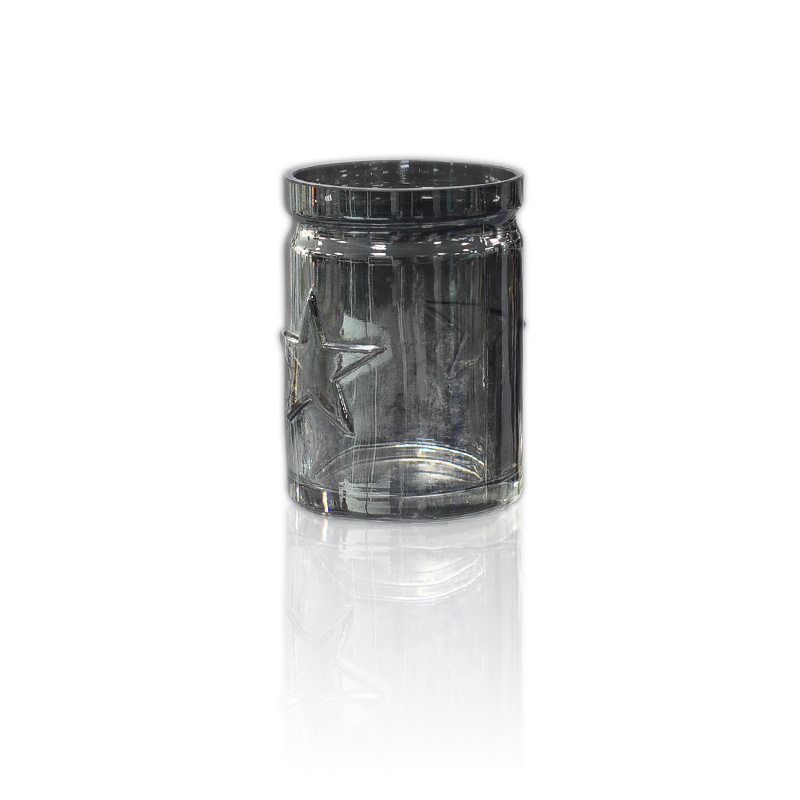 Ion Plating Glass Candle Holders with Cut Rim