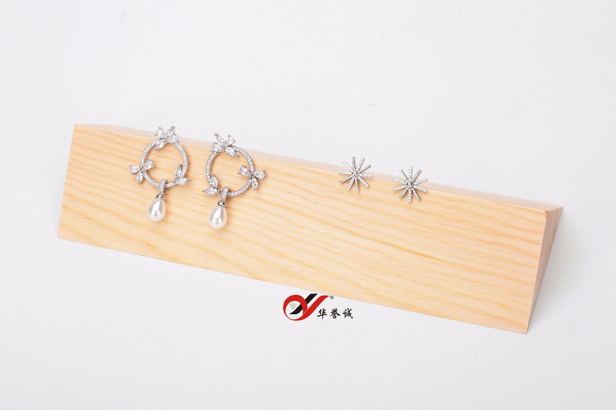 Triangle Shape Original Wooden Earring Display