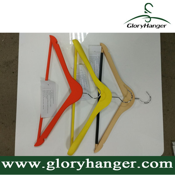 DIP Rubber Paint Wooden Clothes Hanger, Anti Skid Coat Hanger