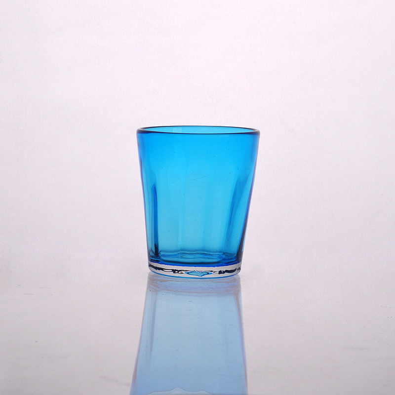 Blue Colored Glass Candle Holders