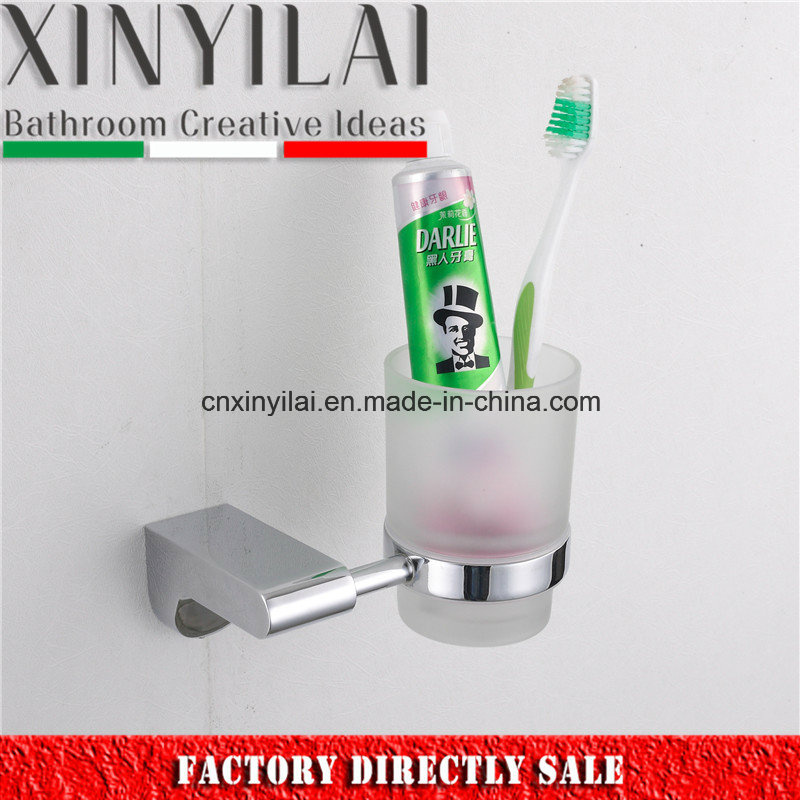 Zinc Alloy Chrome Plating Single Tumbler Holder with Glass Cup