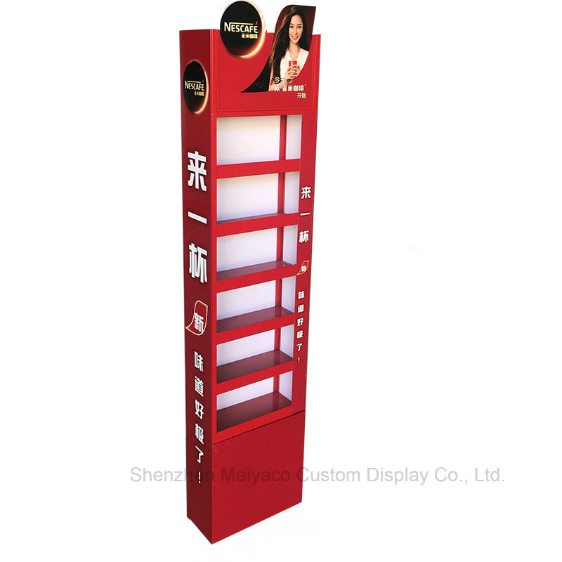 Supermarket Exquisite Production Shelf Floor Standing Multilayer Coffee Rack