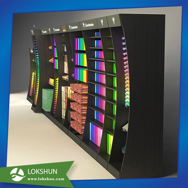 Modern Design MDF Wall Showcase Cabinet Display with LED Light