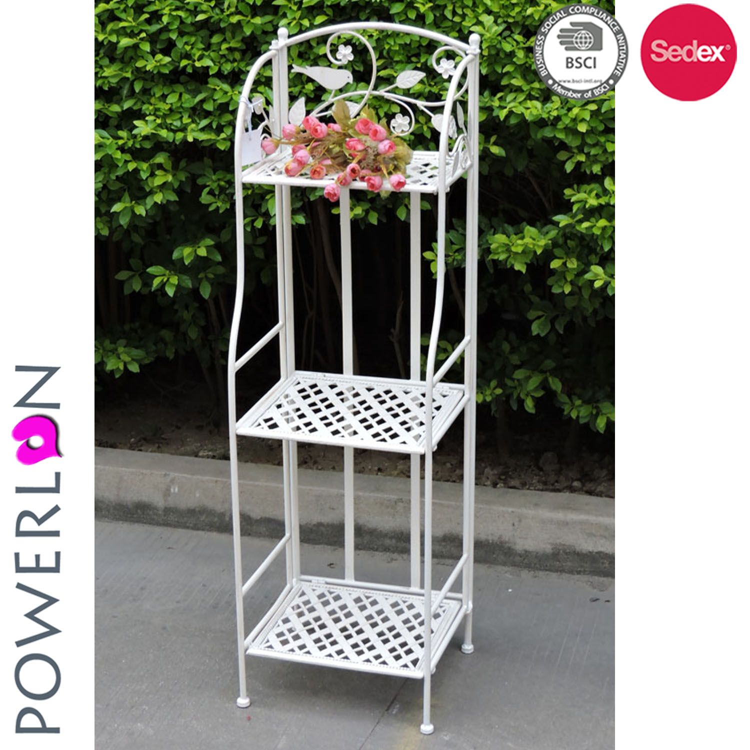 3 Tier Garden Plant Stand Metal Flower Display Rack
