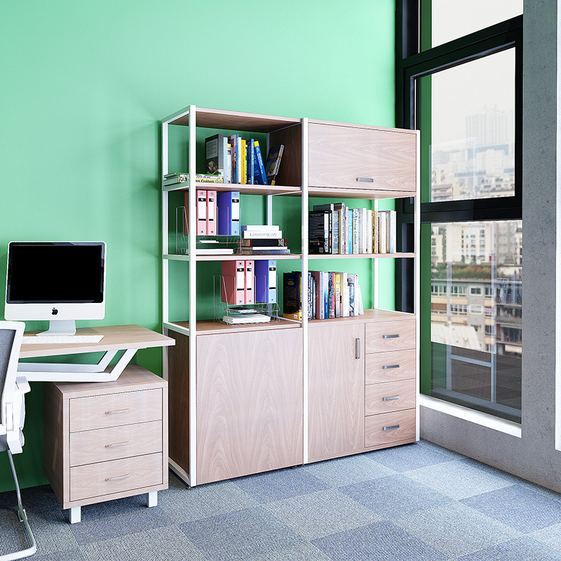 Home Office Furniture Storage Rack with Foldable Desk on Sale