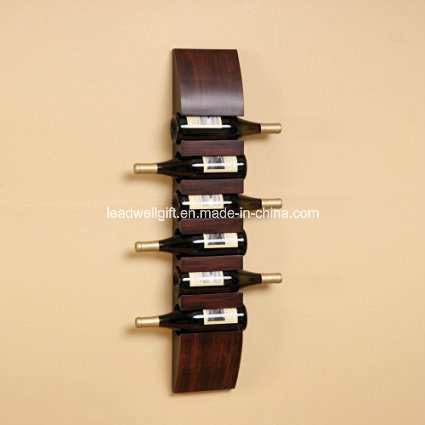 Wood 6 Wine Bottle Holder Rack Wall Mount Home Furniture