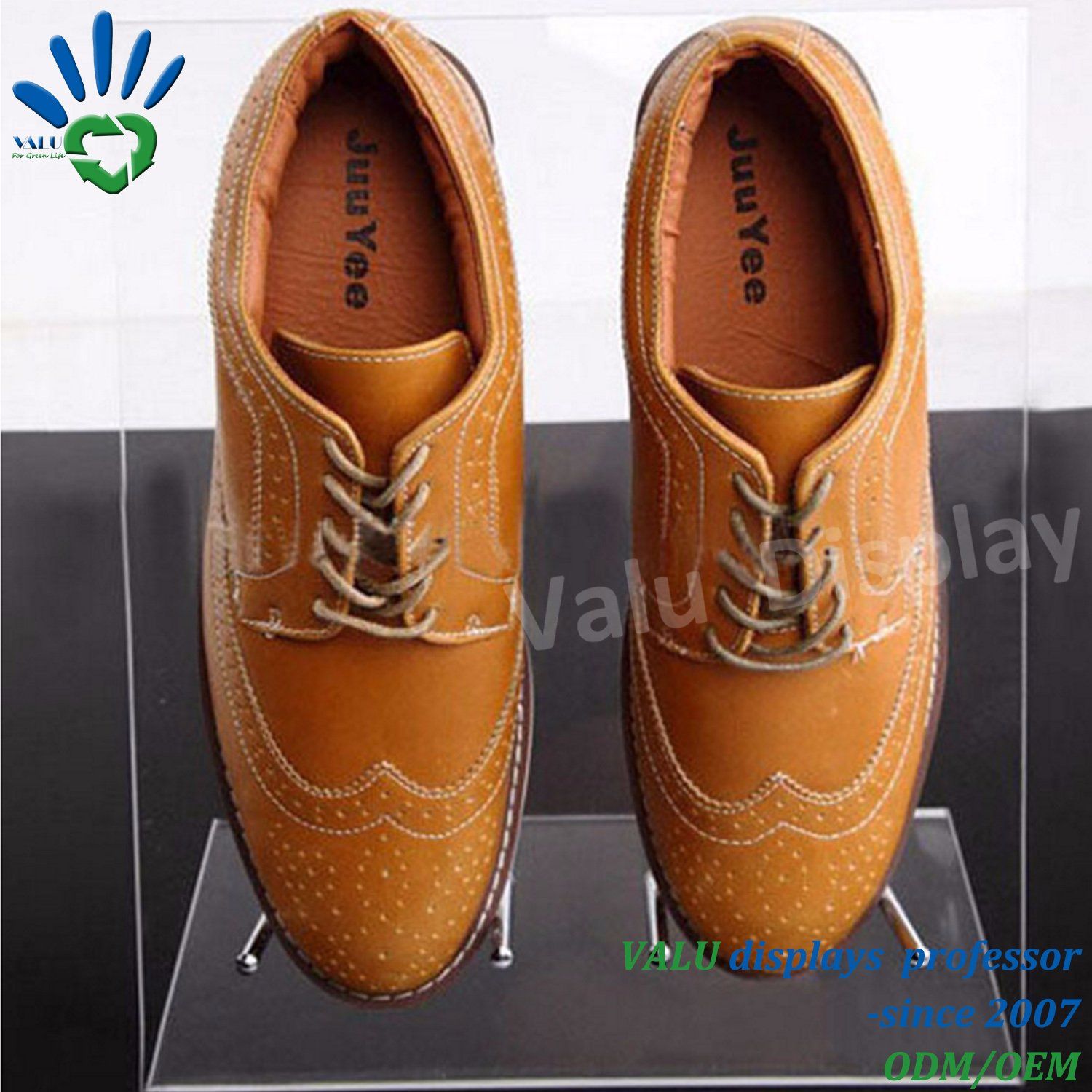 Acrylic Clear Shoe Store Display Slatwall Rack Stand