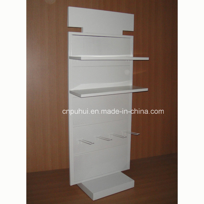 Floor Standing Double Sided Retail Sheet Metal Display Rack (PHY353)