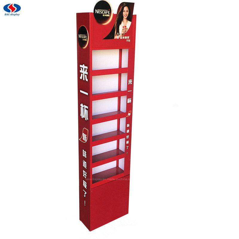 Store Stable Metal Floor Standing Coffee Display Rack
