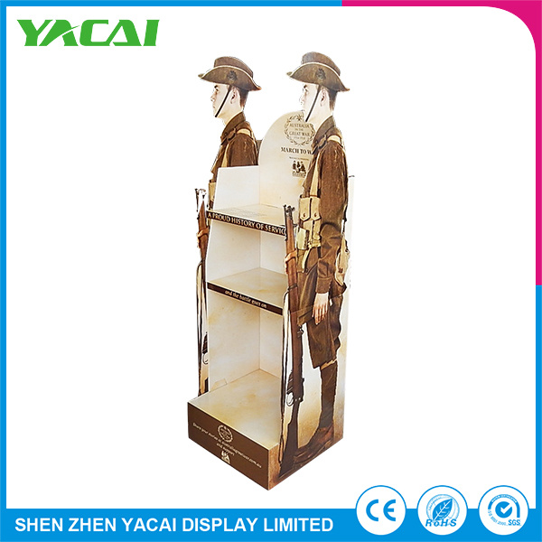 Custom Folded Truss Paper Security Floor Stand Retail Display Rack