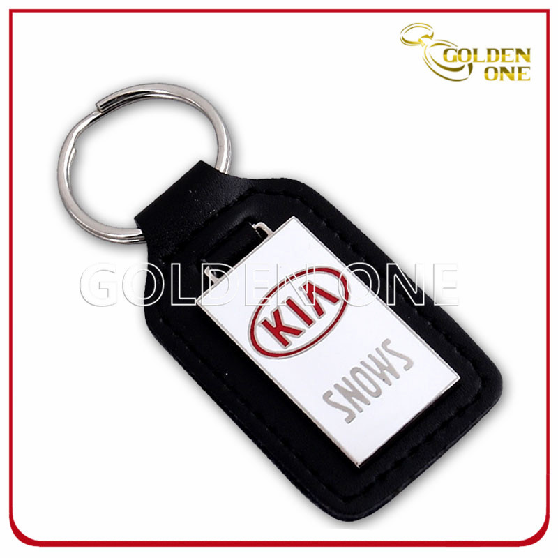 Customized Printed PU Leather Keytag for Promotional Use