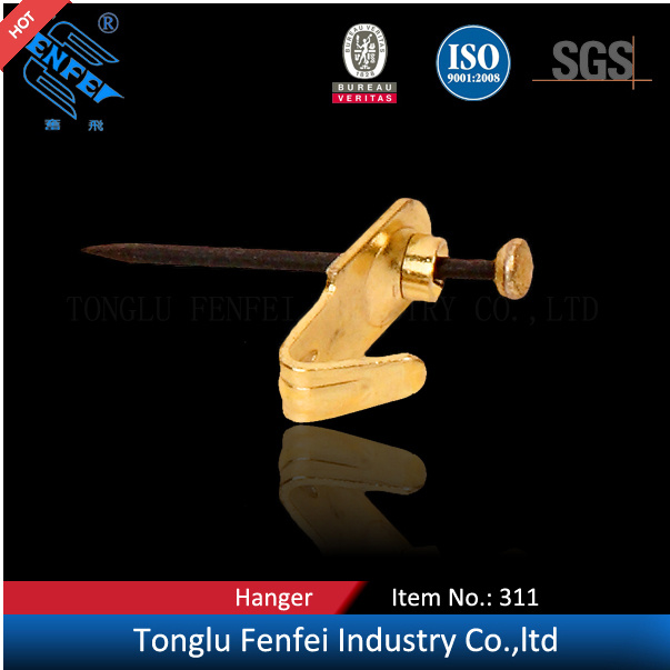 Classic Brass Plated Wall Hanger with Copper Head Nail