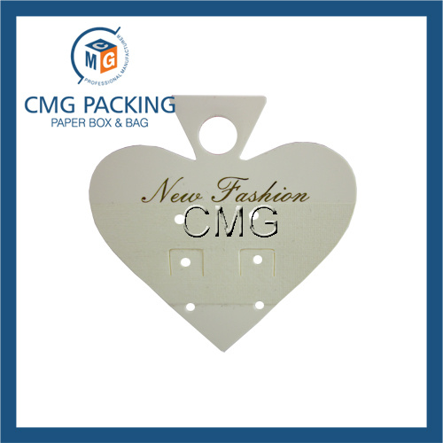 Heart Shaped PVC with Paper Covered Earring Card (CMG-061)