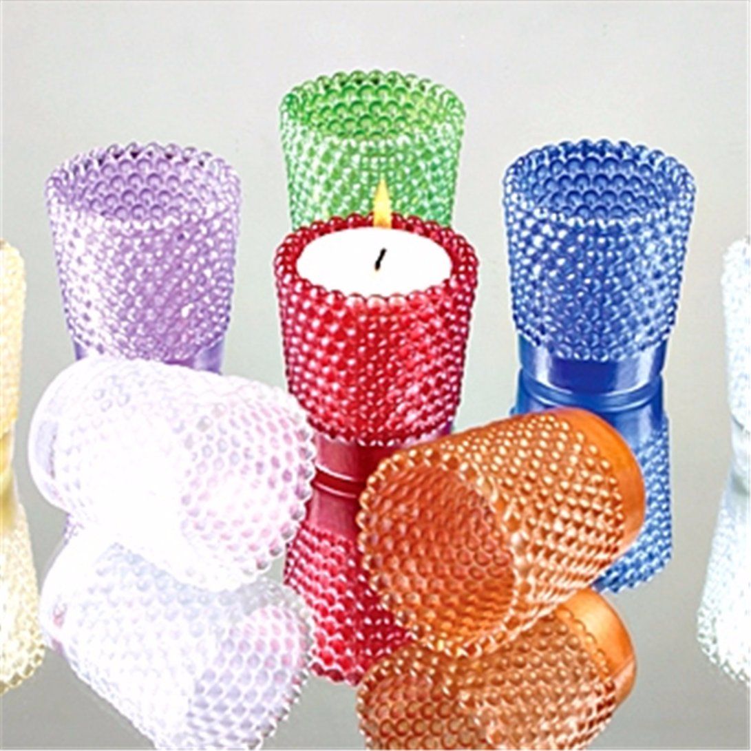 Glass Jar Candle Holder of Colors