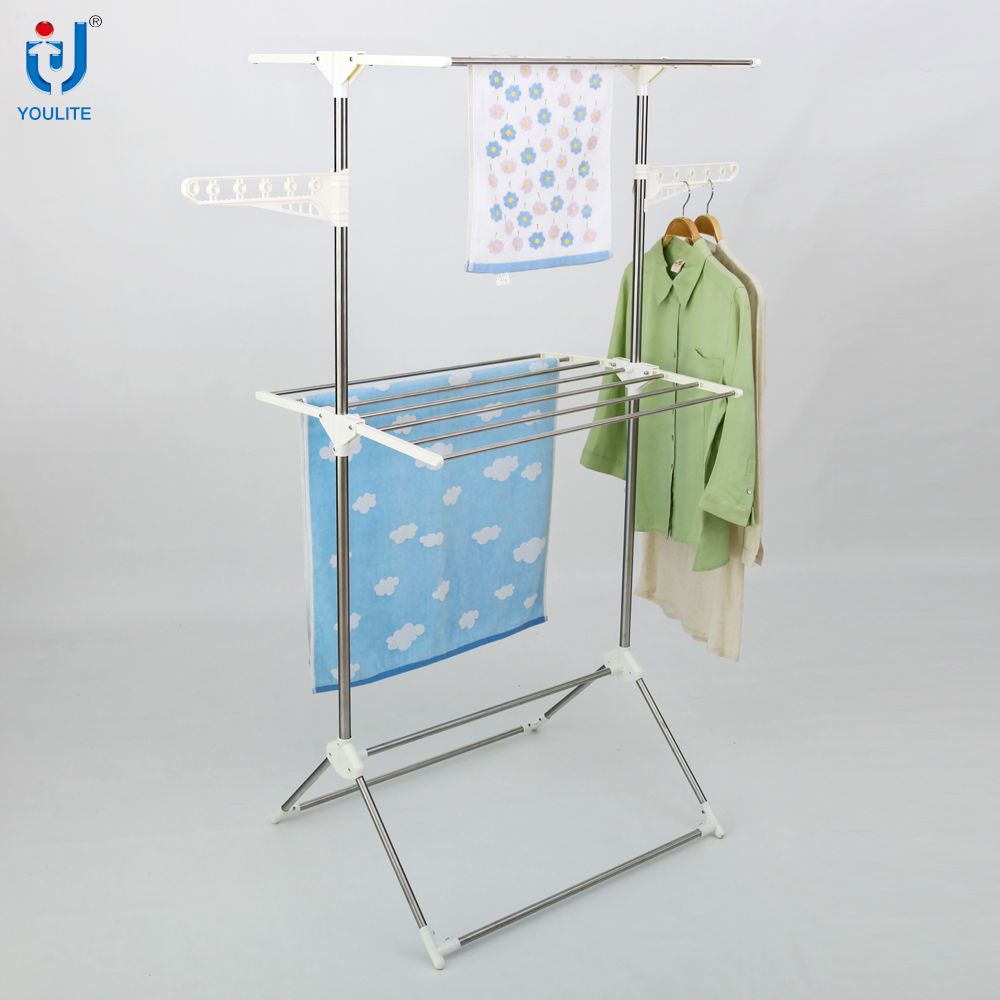 Stand Clothes Rack with Three Layer Towel Shelves