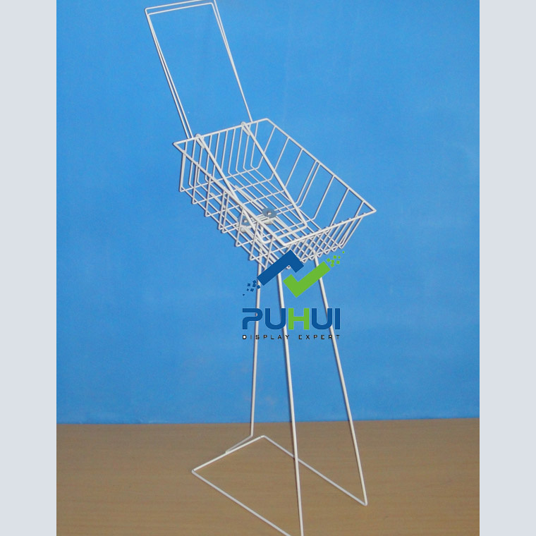 Floor Standing Steel Wire Leaflet Basket Holder Rack (PHC315)