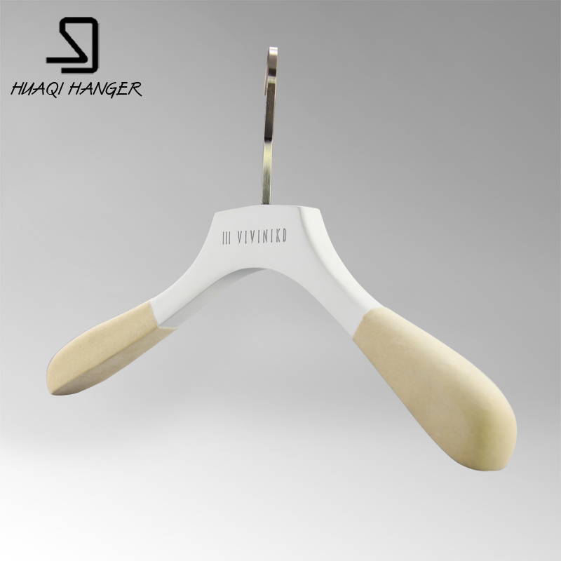 Flocked Shoulder Wooden Clothes Hanger