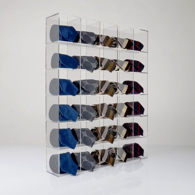Premium Clear Acrylic Tie Display Unit to Hold 30 Ties