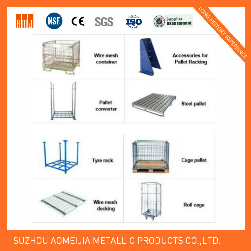 Factory Equipment Converter Steel Tyre Rack Cage Pallet Wire Mesh Decking