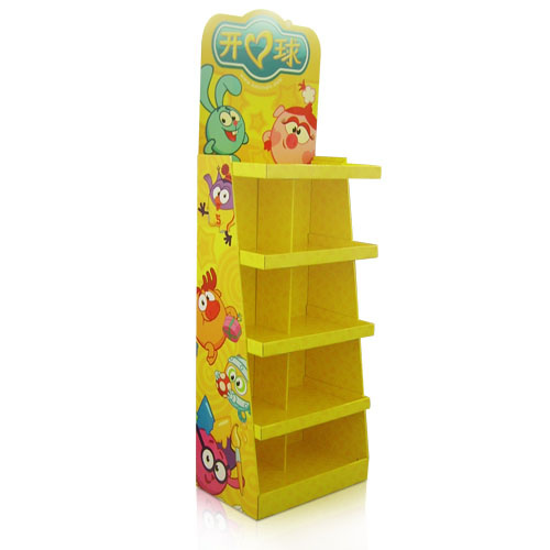 Cardboard Supermarket Floor Display Rack, Corrugated Store Rack