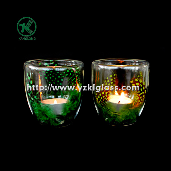 Color Glass Candle Set by SGS, BV (7.5*7.5*8)