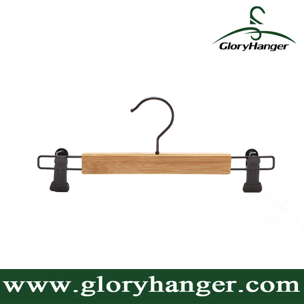 Wholesale Bamboo Pants Hangers with Adjustable Clips