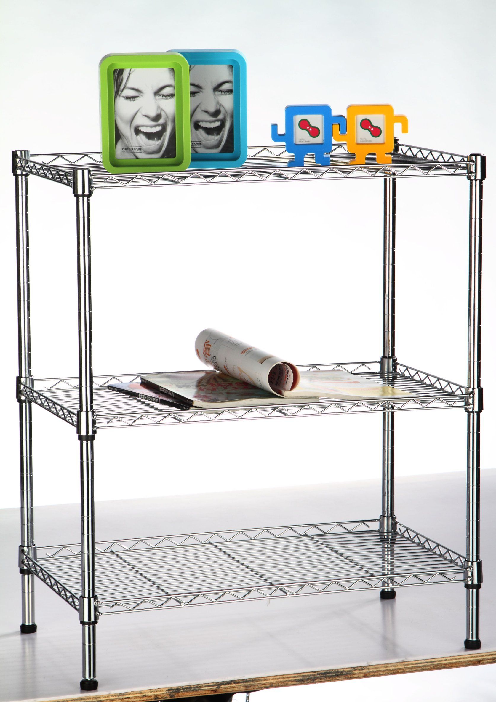 Steel Display Kitchen Storage Rack Wire Shelf