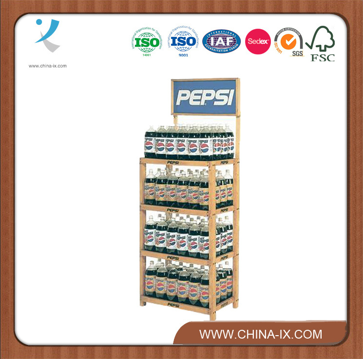 4 Shelf Wood Rack for 2 Liter Bottles