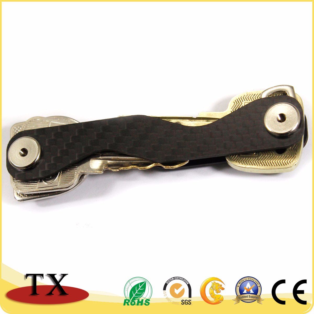 Carbon Fiber Compact Phone Holder Key Holder Organizer