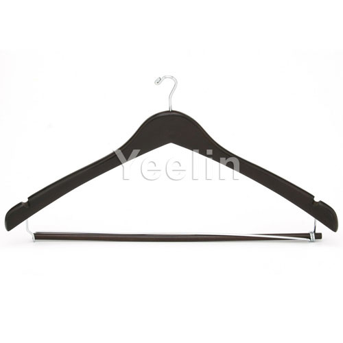 Wooden Suit Hanger with Pant-Locking Bar (YW204-7714-NDK)