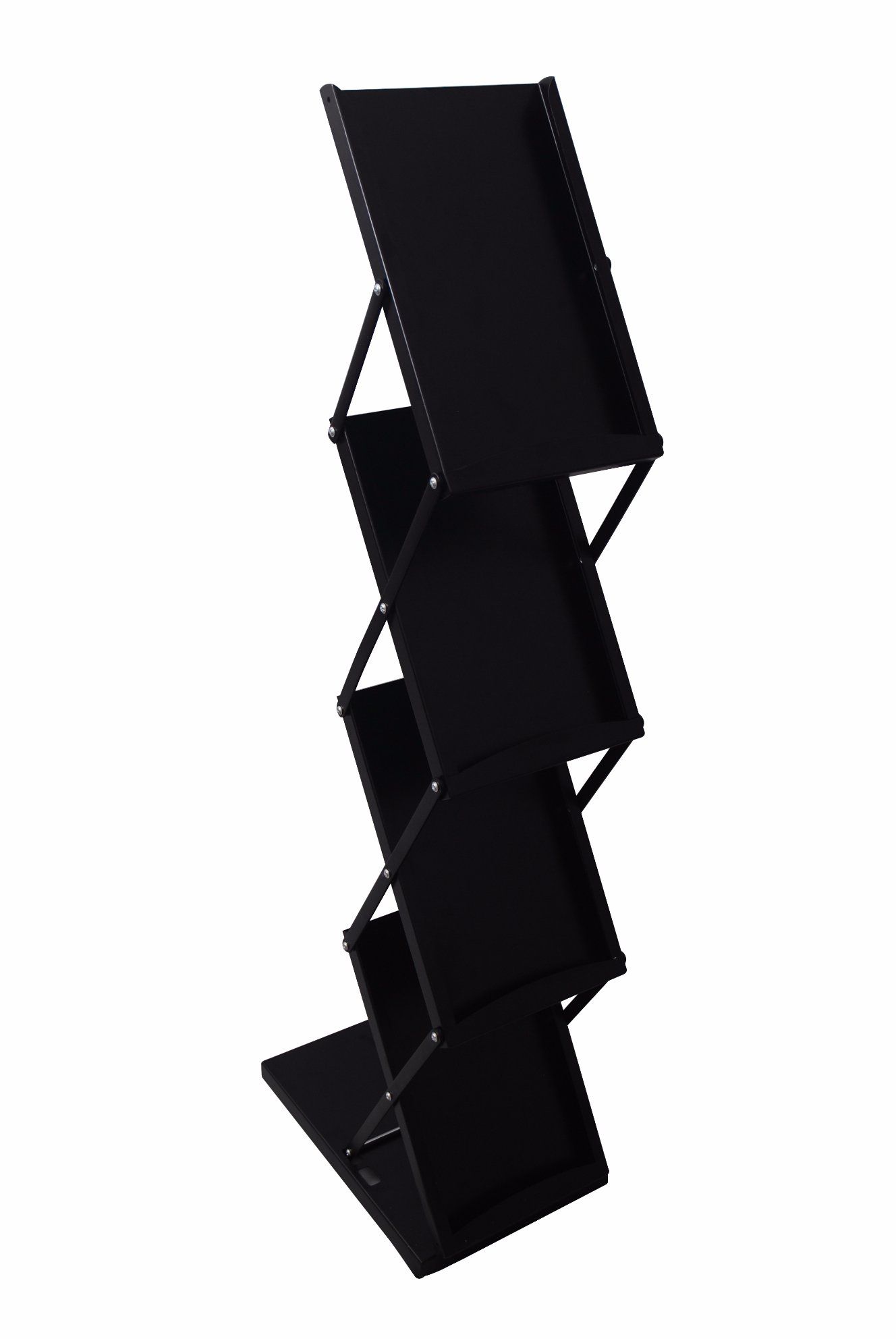 Waterproof Zigzag Display Stand Metal Magazine Rack