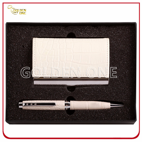 High Quality PU Leather Pen & Card Holder Gift Set