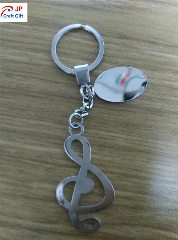 Customized High Quality Music Note Shape Metal Keyring