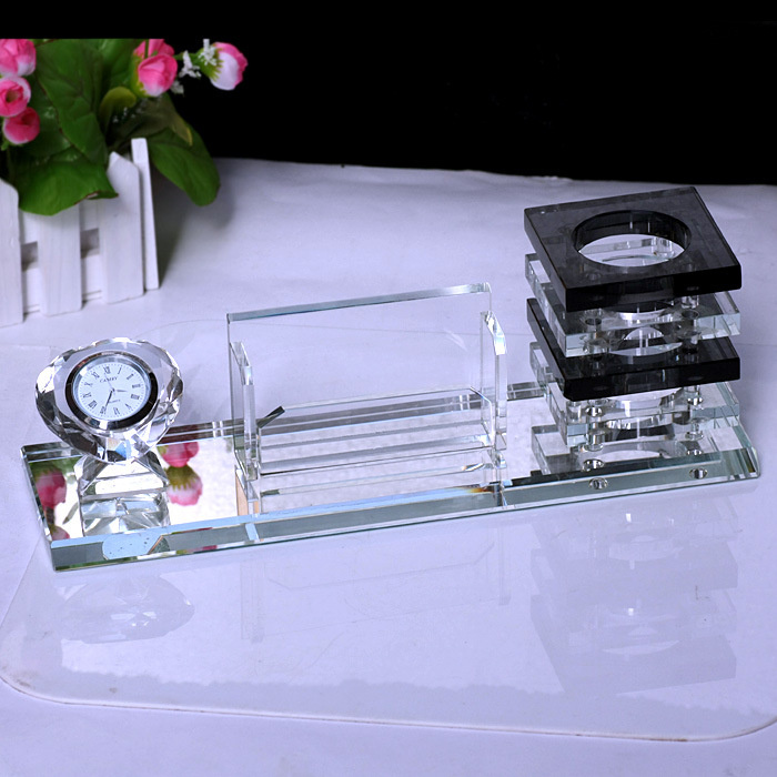 Beautiful Optical Glass Crystal Diamond Pen Holder