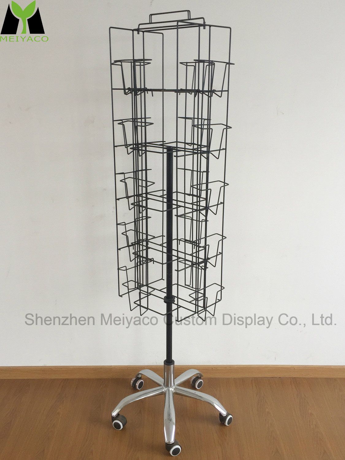 Four Side Rotating Iron Wire Card Notebook Display Rack