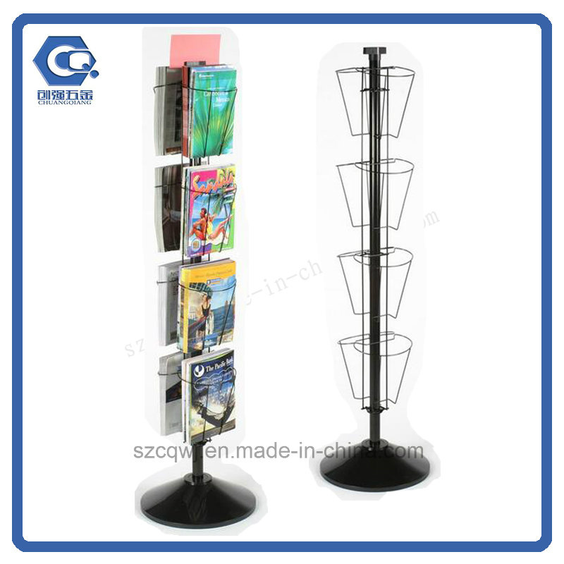 Floor Detachable 8-Pocket Rotating Wire Magazine Display Rack