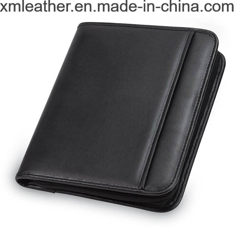 Professional Padfolio Resume Business Leather Portfolio with Zippered Closure