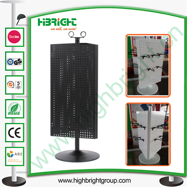 Rotating Counter Display Spinner Rack with Perforated Hole Panel