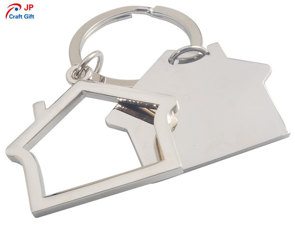 Customized High Quality House Shape Metal Keyring
