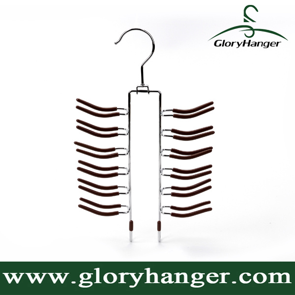 Multilevel PVC Tie/Belt Metal Hanger for Garment