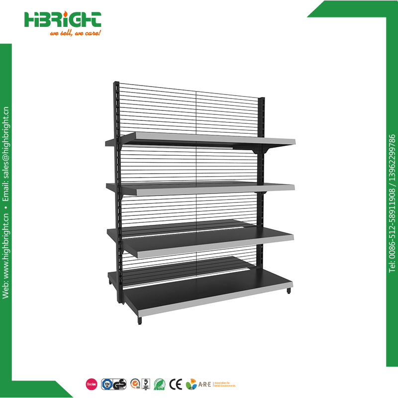 Wood & Metal Grocery Store Advertising Display Rack Supermarket Shelf