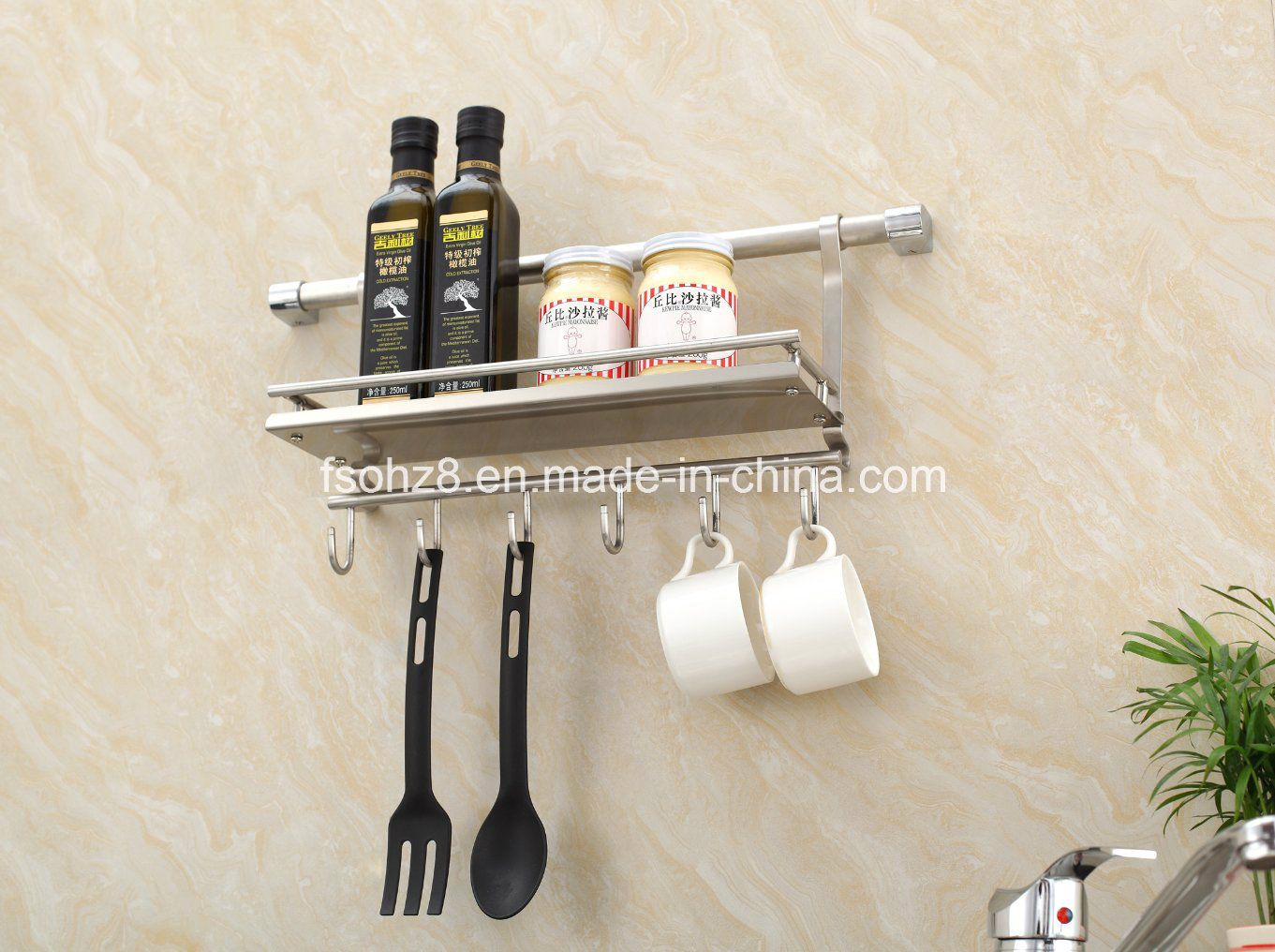 Stainless Steel Spice Storage Rack for Kitchen Accessory Gfr-334