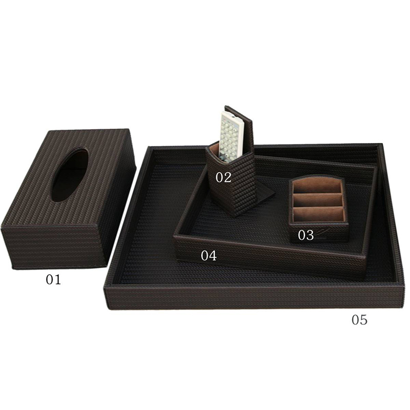 Coffee Straw Mat Rectangle Napkin Storage Tissue Box